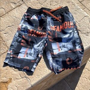 Black and Orange Men's Swim Shorts